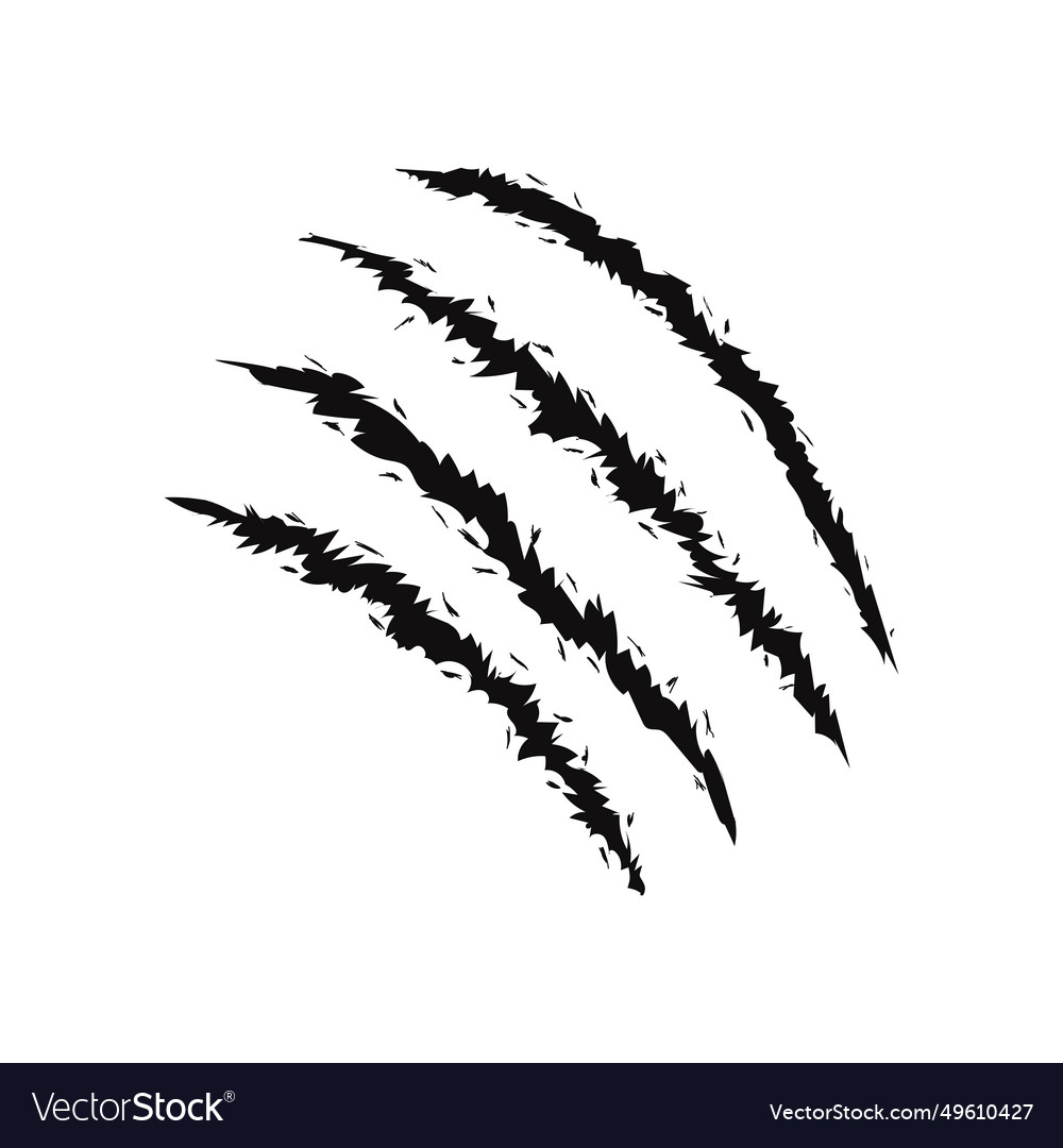 Animal claw scratches and marks icon flat style Vector Image