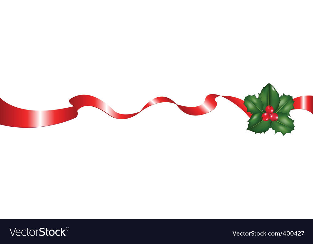 Christmas ribbon Royalty Free Vector Image - VectorStock