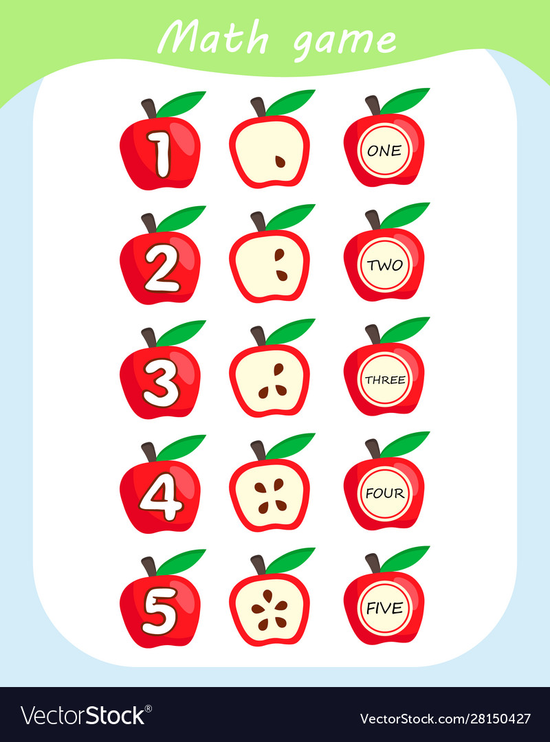 Counting game for preschool children count apples