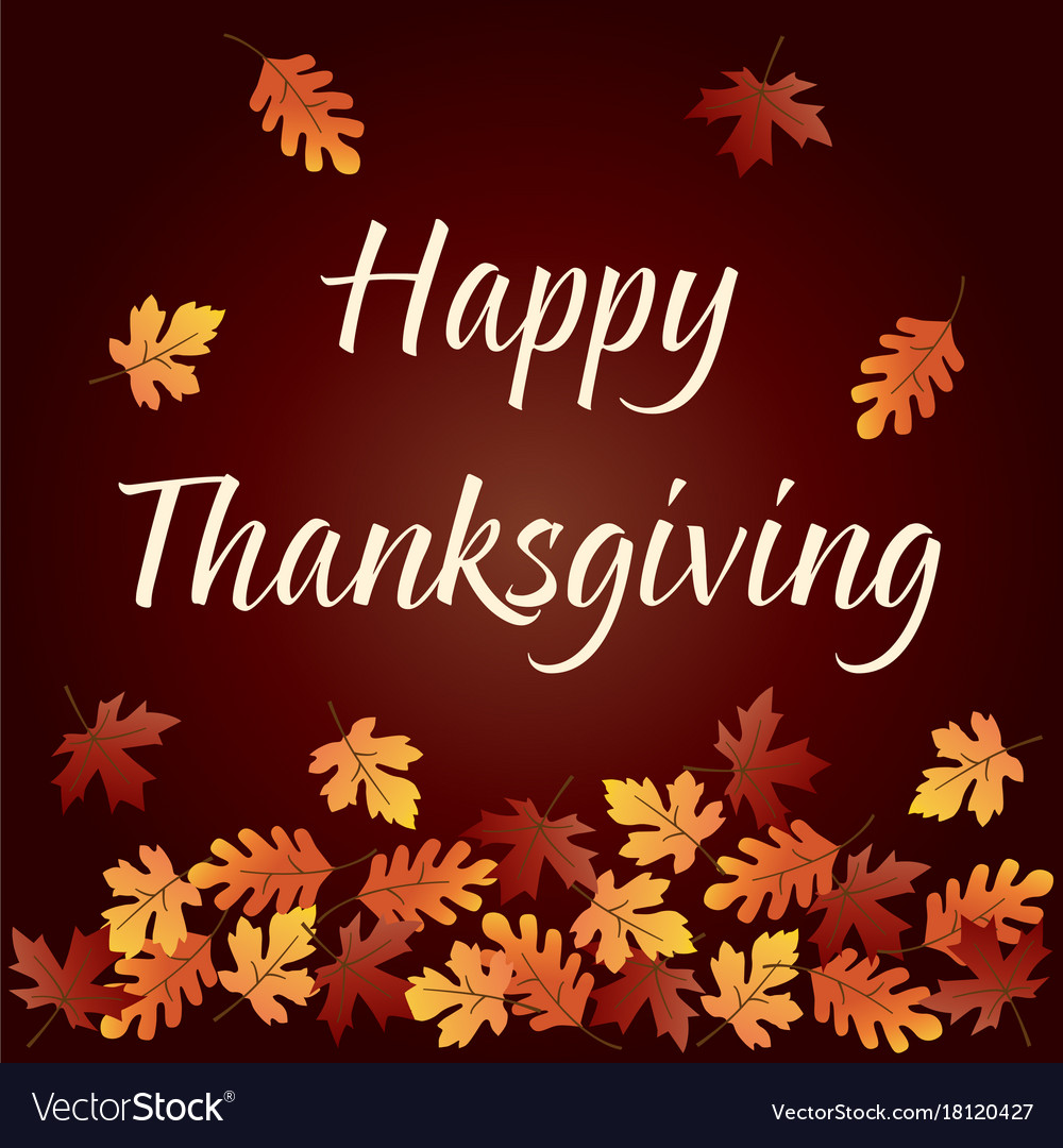 Happy thanksgiving graphic with gradient falling Vector Image