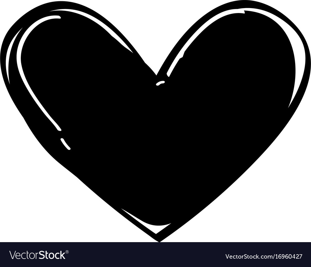 Download Heart love black icon Royalty Free Vector Image