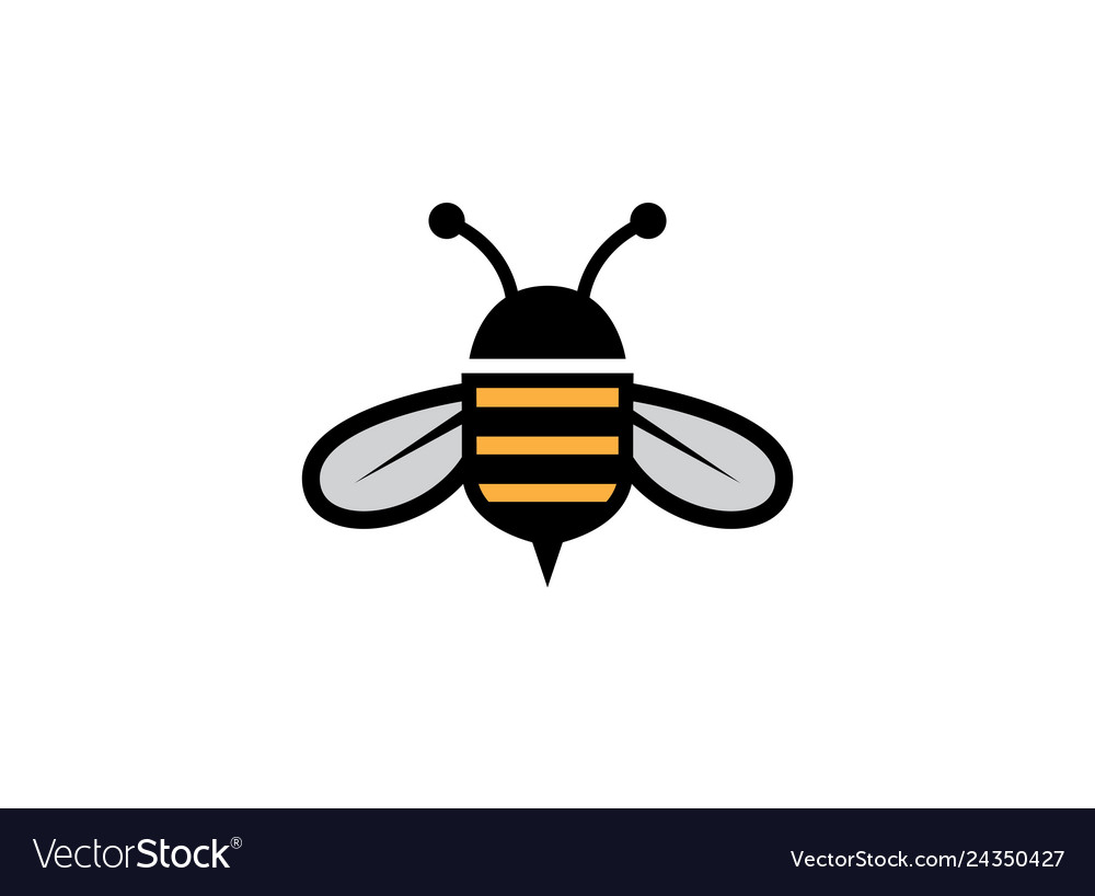 Honey bee open wings and fly with big ears Vector Image