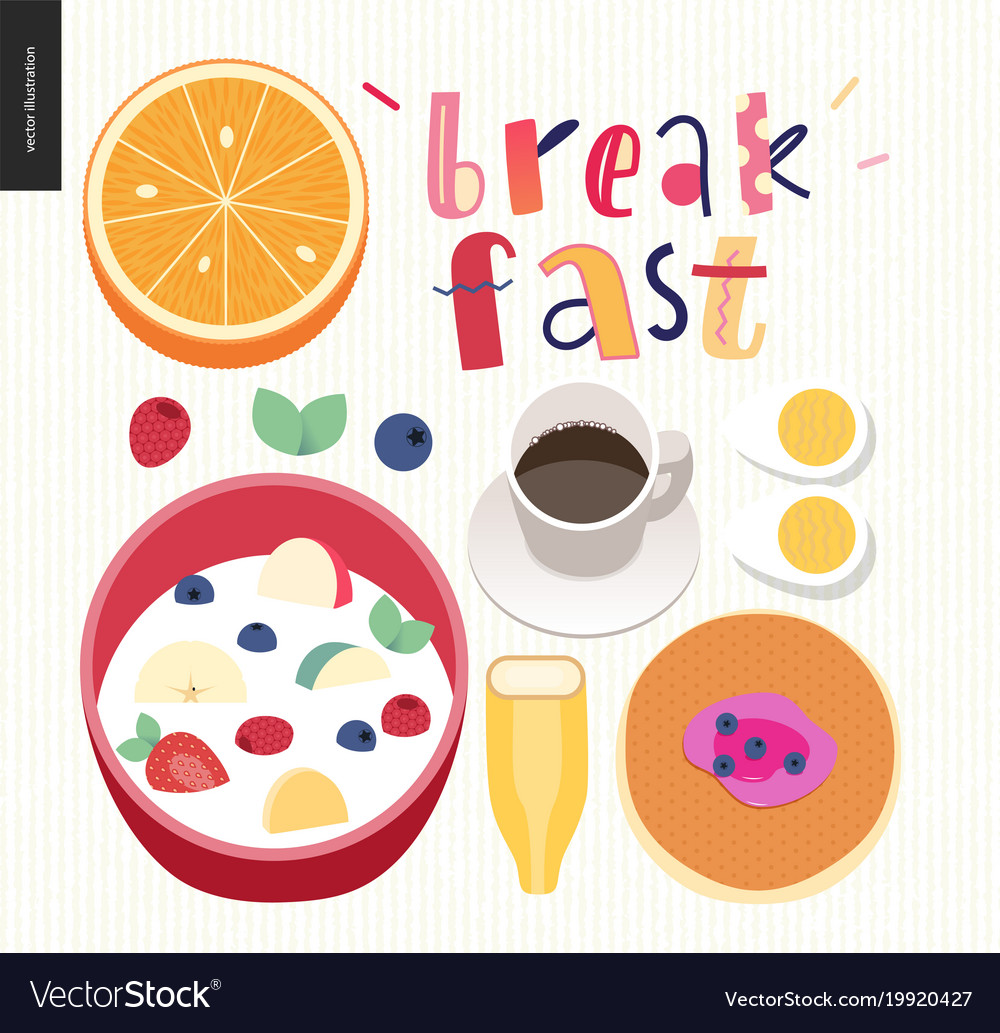 Love spring breakfast lettering composition Vector Image