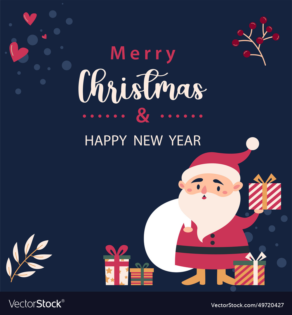 Merry christmas and happy new year background Vector Image