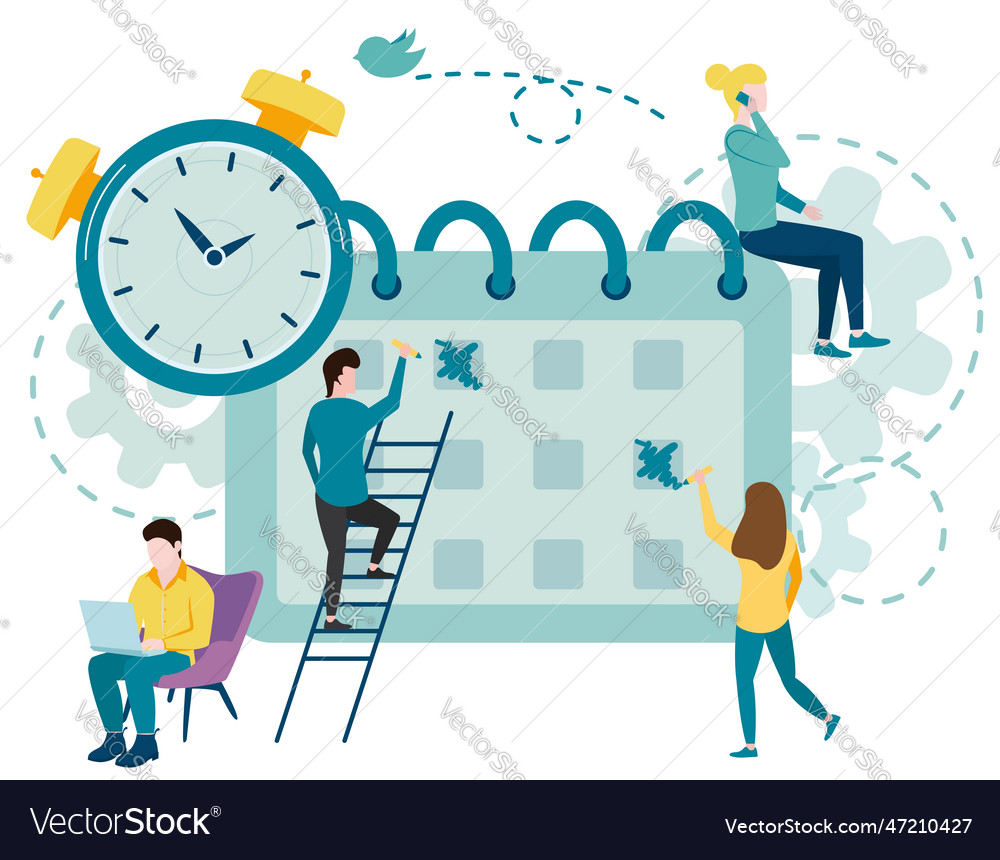 People mark on the calendar the days royalty free vector