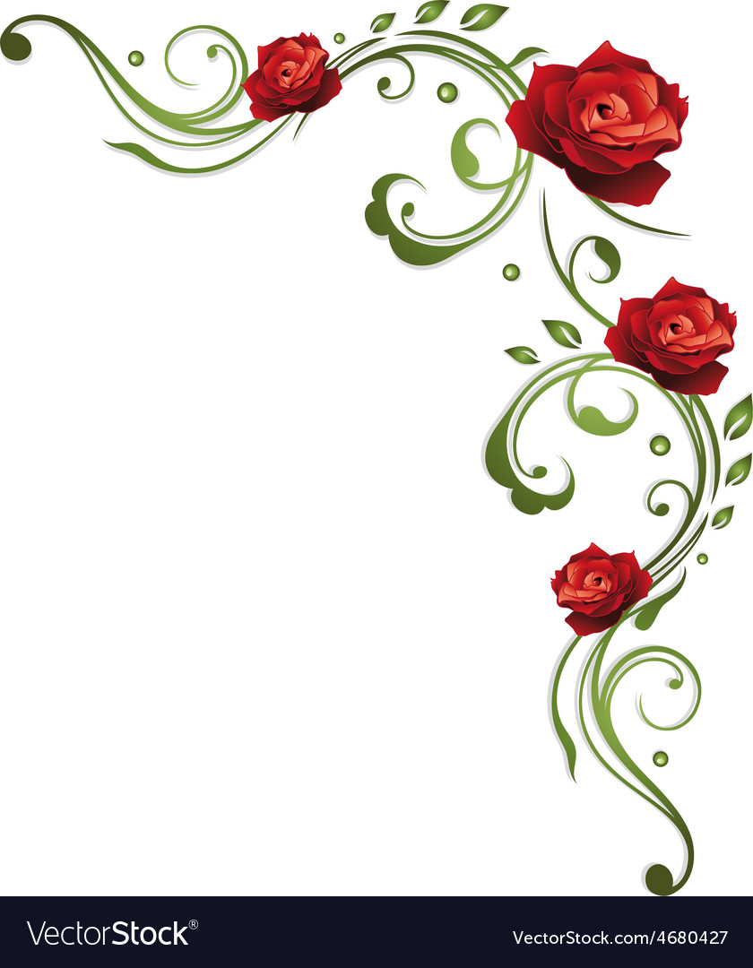 Download Rose border Royalty Free Vector Image - VectorStock