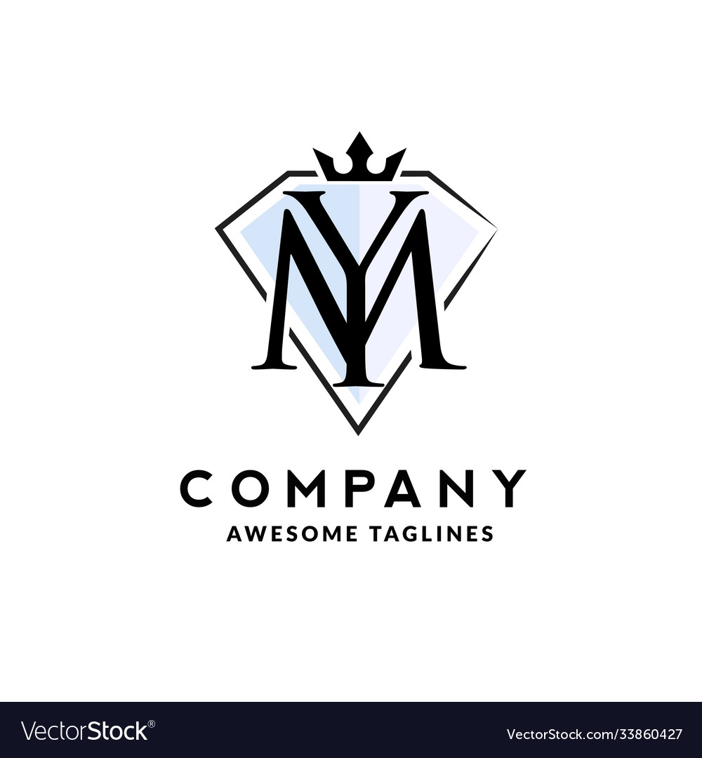 Ym crown jewel letter Royalty Free Vector Image