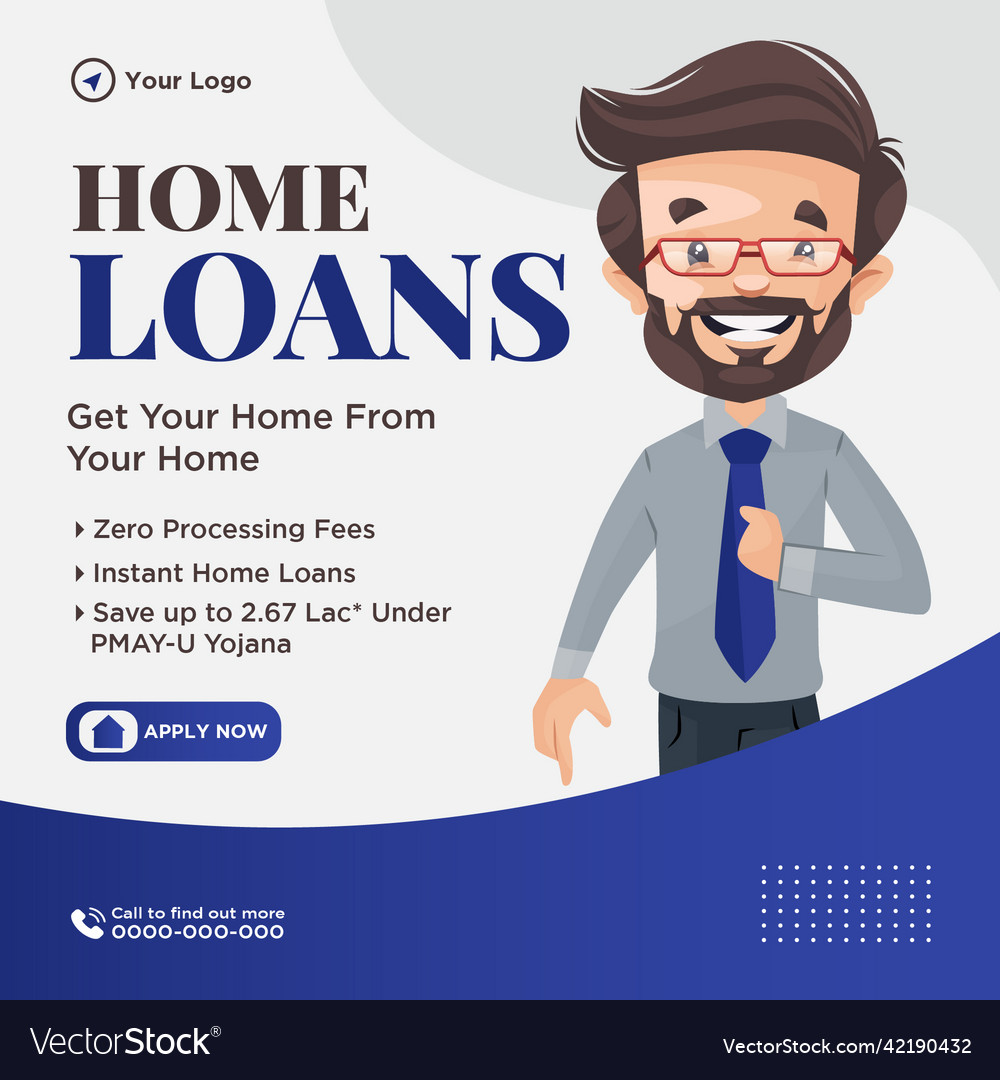 Banner design of happy loans Royalty Free Vector Image