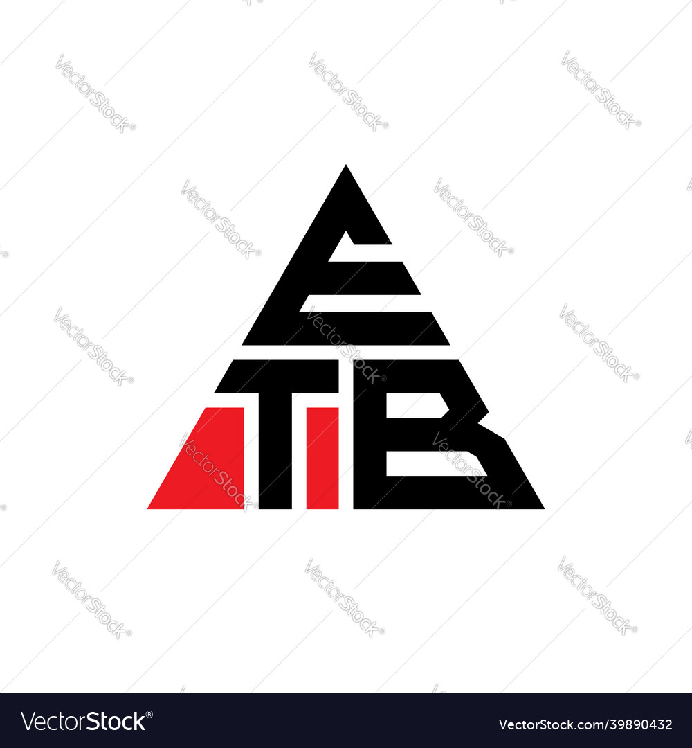 Etb triangle letter logo design Royalty Free Vector Image