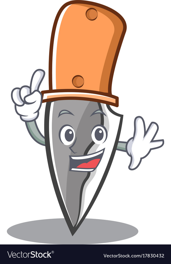 Finger knife character cartoon style Royalty Free Vector