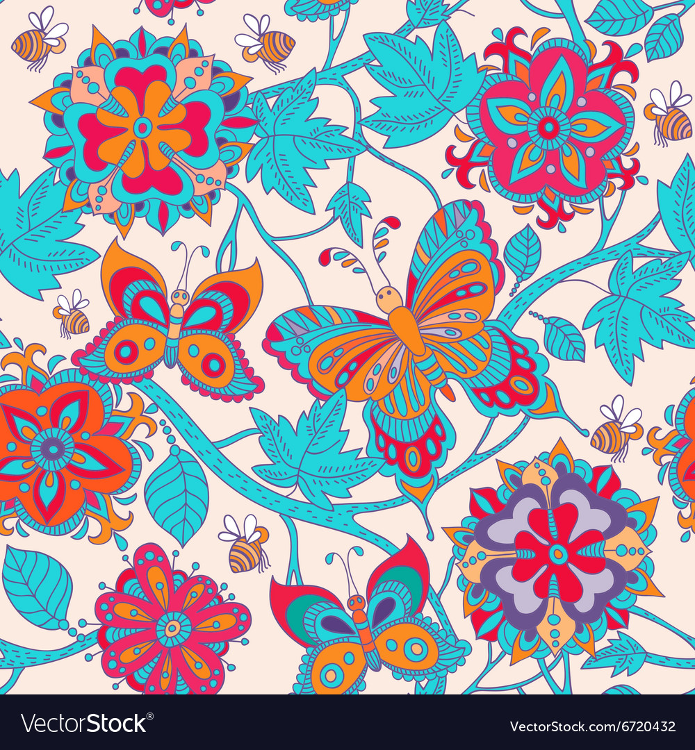 Floral seamless pattern Royalty Free Vector Image