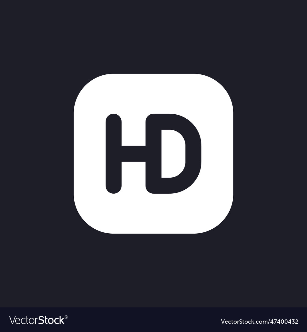 Hd format white pixel perfect solid ui icon Vector Image