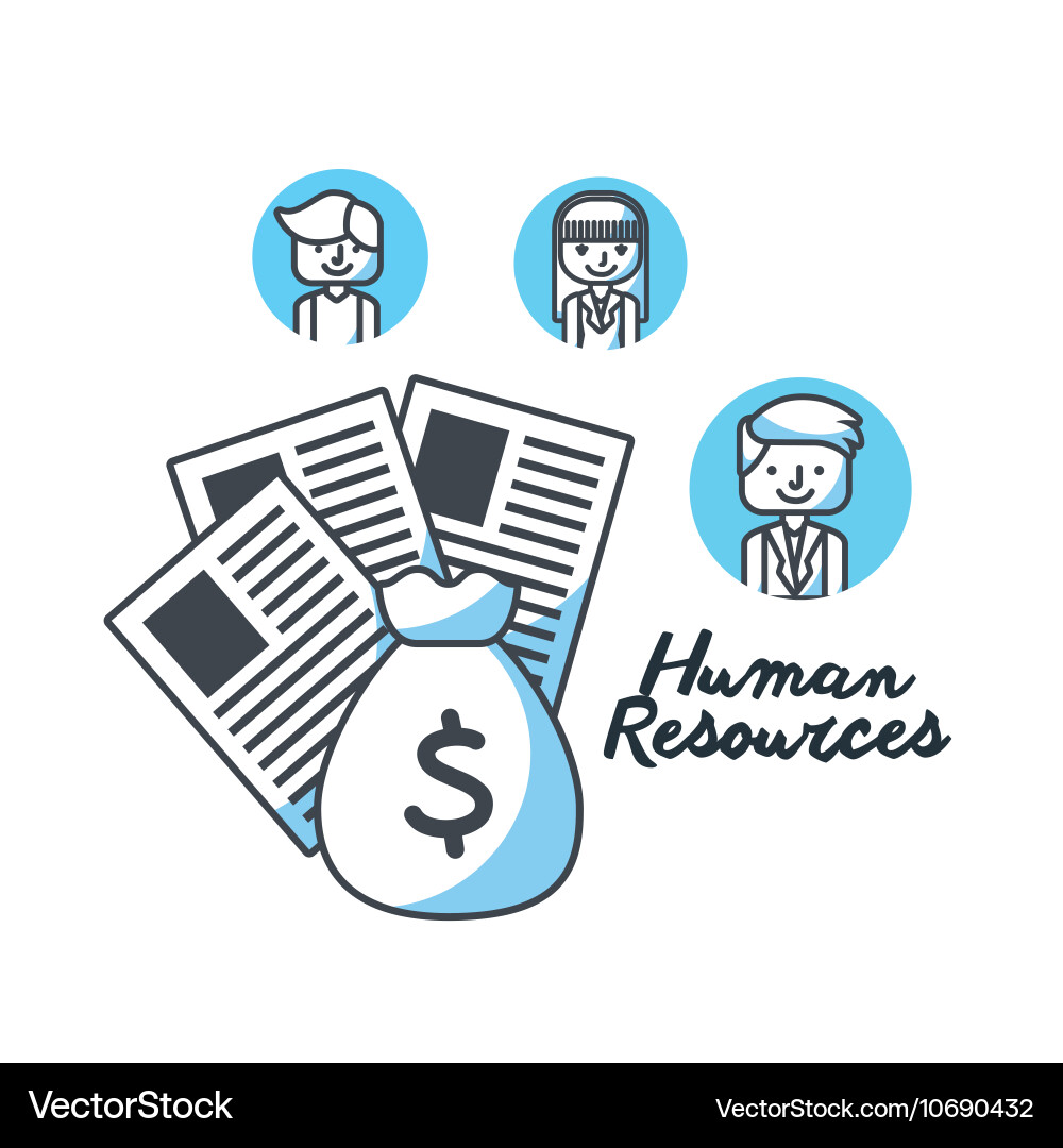 Human resources flat line icons Royalty Free Vector Image