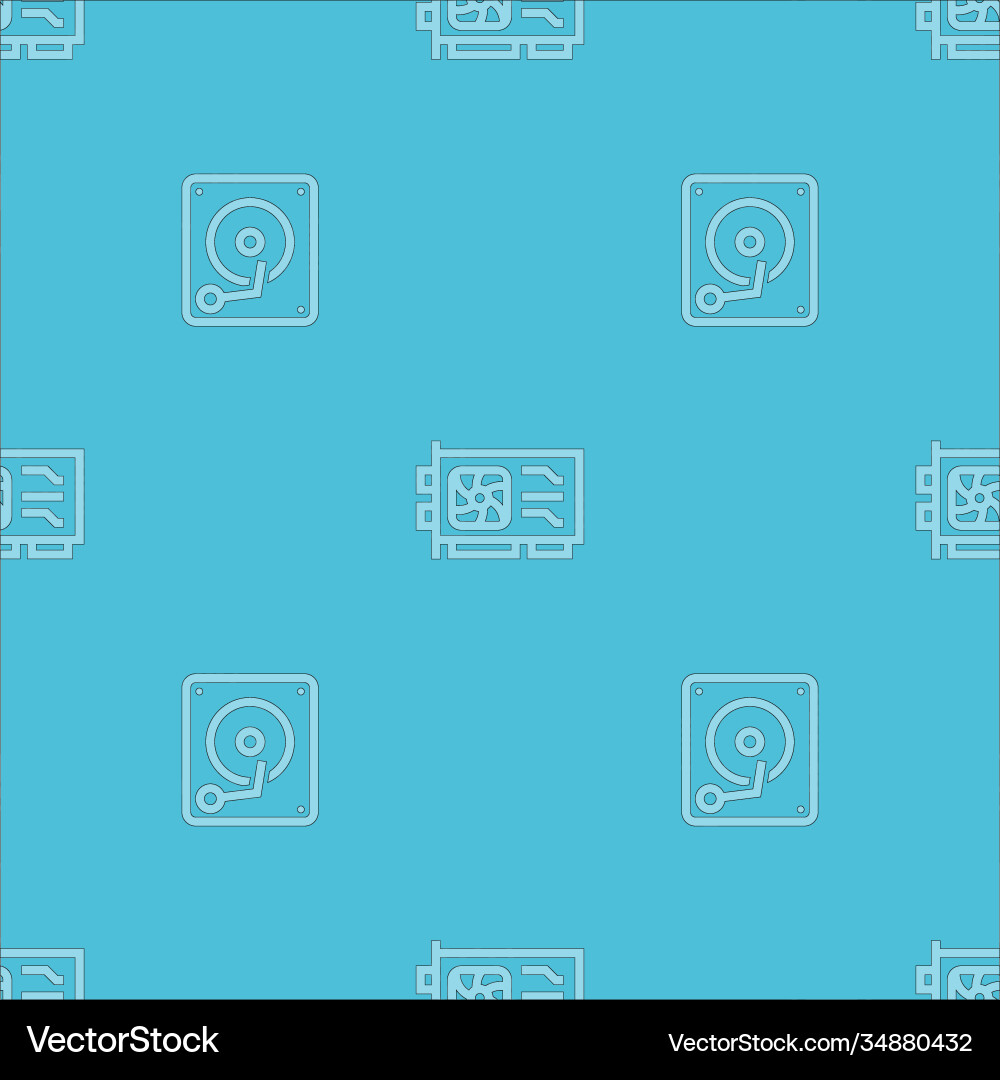 Seamless pattern with computer hardware Royalty Free Vector