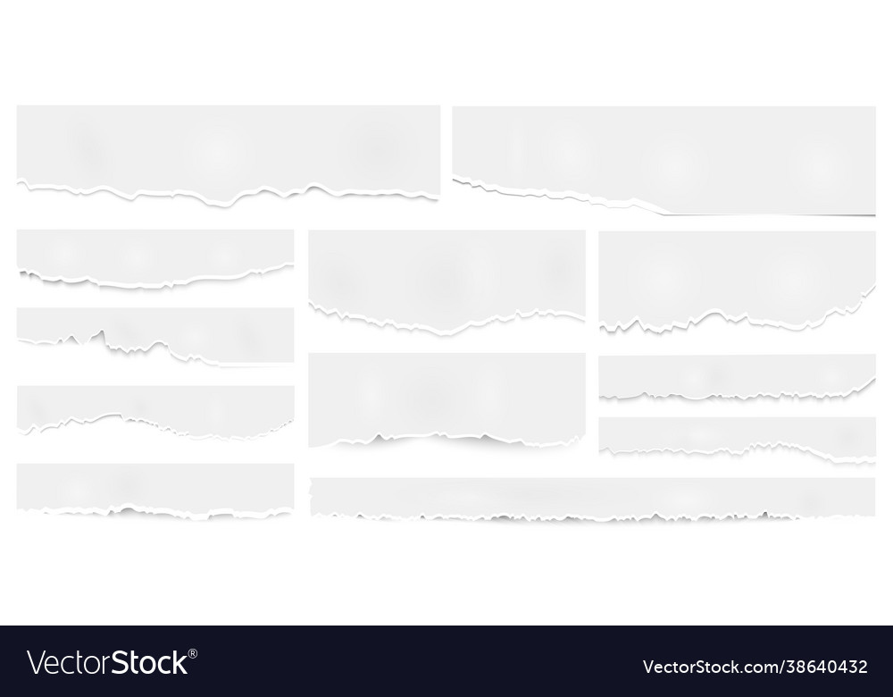 Torn paper sheets rip papers ripped note blank Vector Image