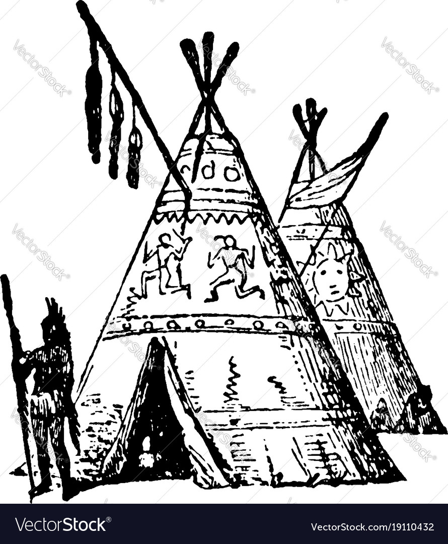 Wigwam vintage Royalty Free Vector Image - VectorStock