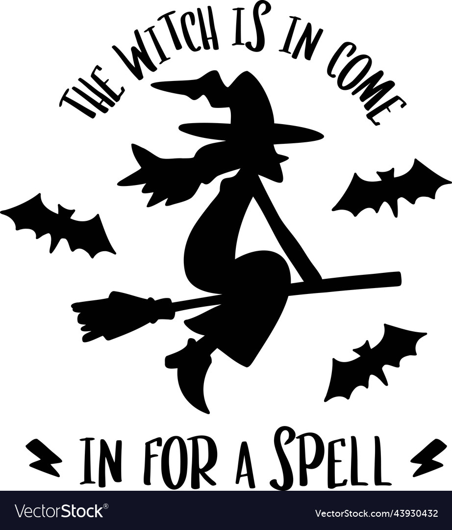 Witch is in come in for a spell lettering Vector Image