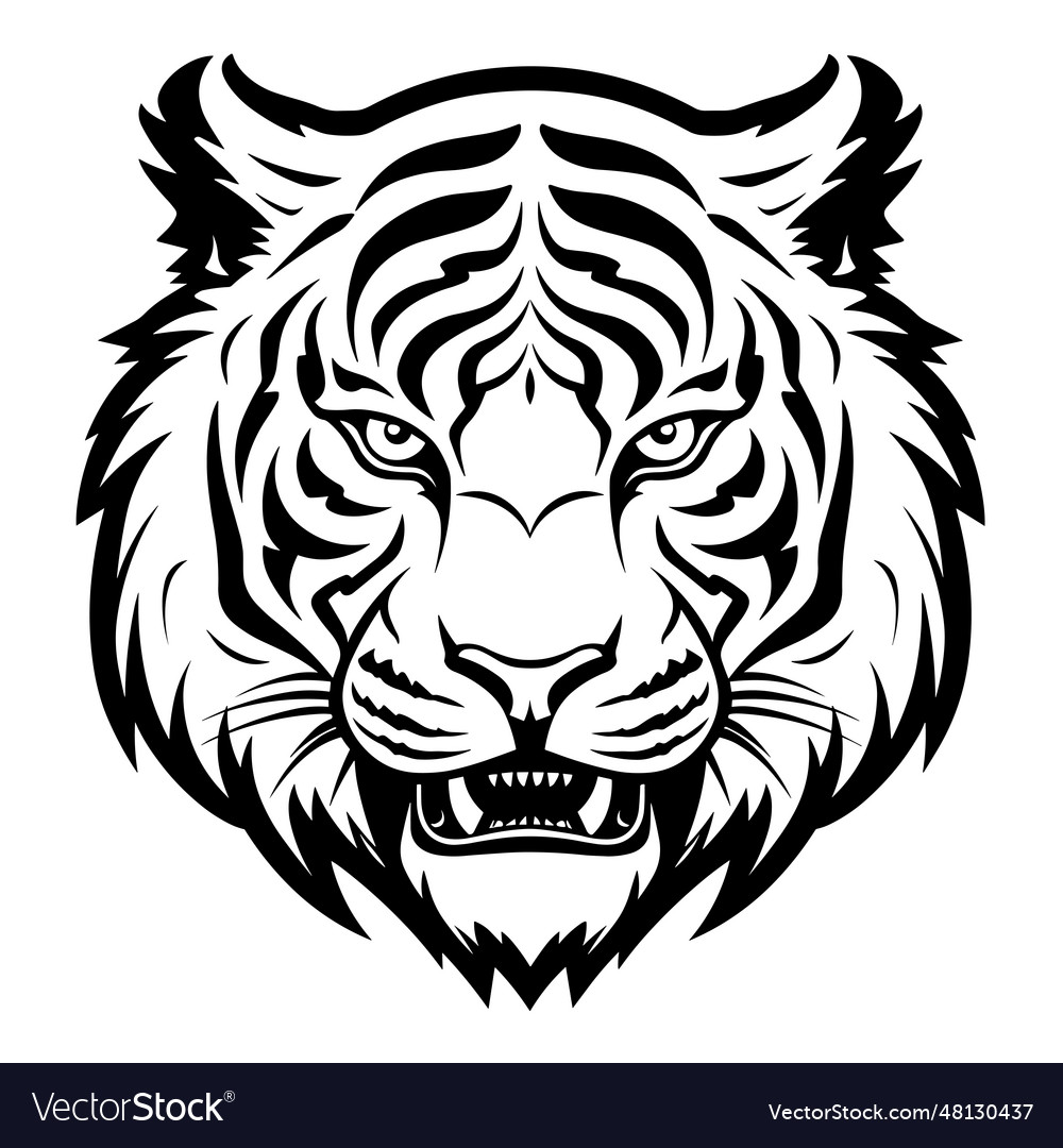 Beautiful tiger silhouette Royalty Free Vector Image