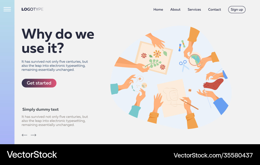 Creative handmade workshop flat Royalty Free Vector Image