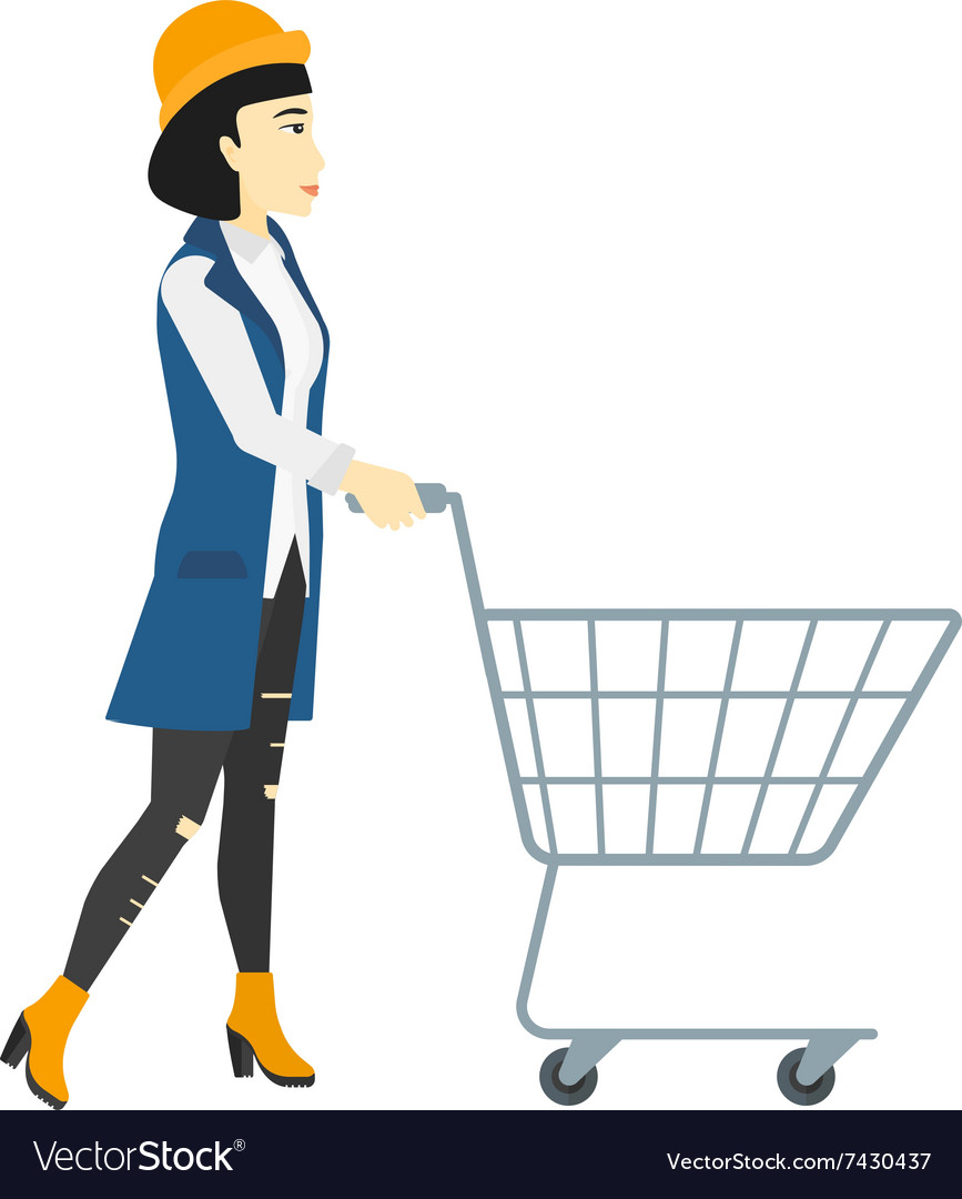 Customer with trolley Royalty Free Vector Image