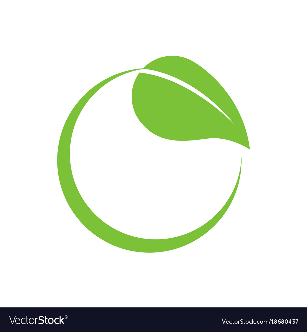 Download Eco-friendly leaf circle swoosh Royalty Free Vector Image