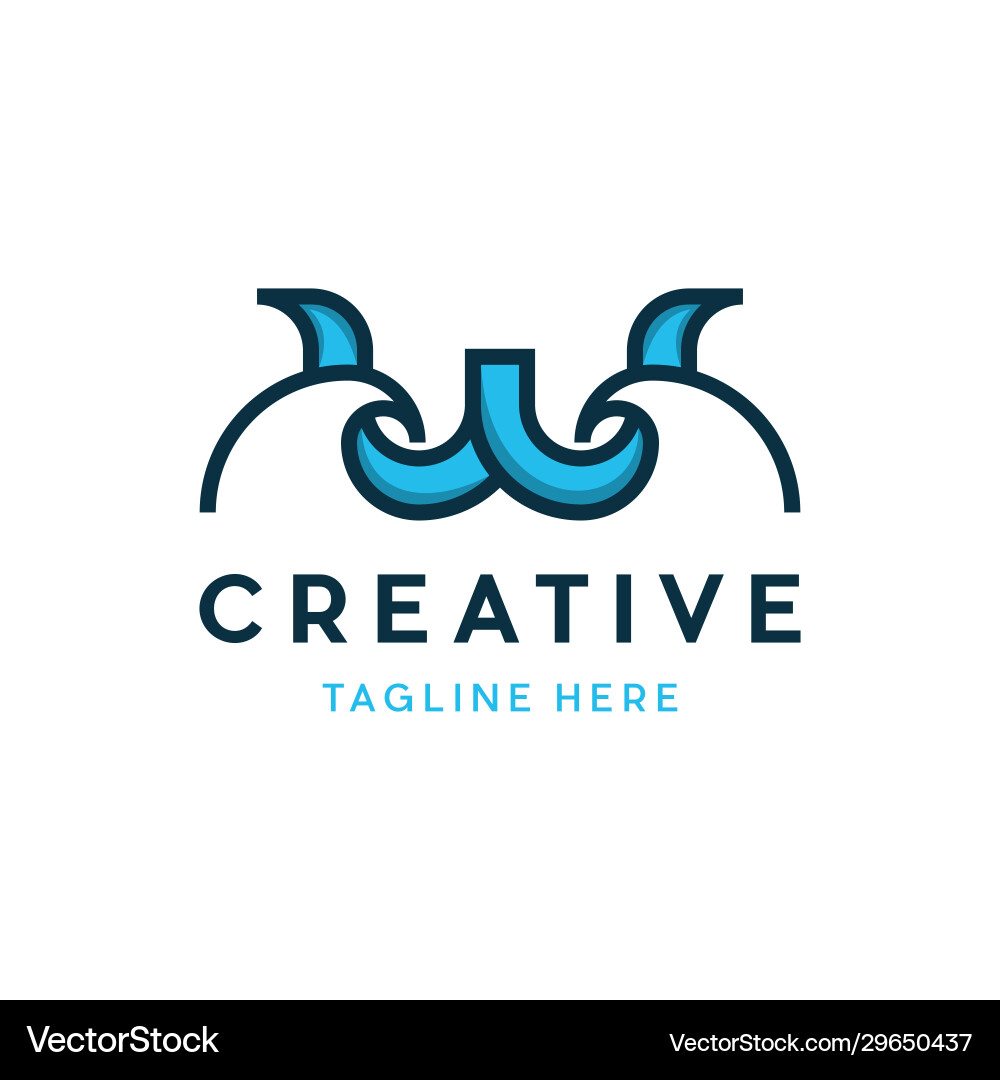 Letter w wave coastal ocean abstract logo Vector Image