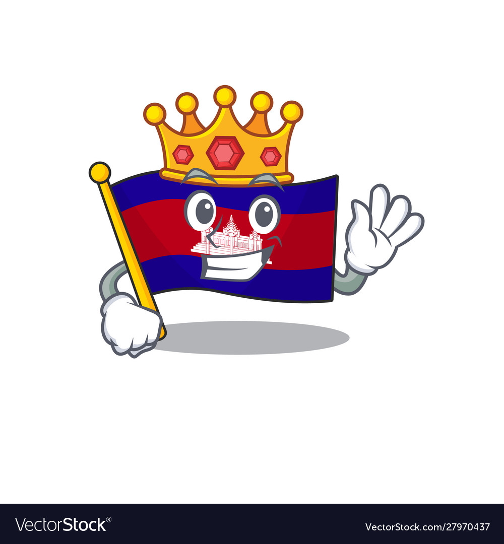 Mascot flag cambodia with in character king Vector Image