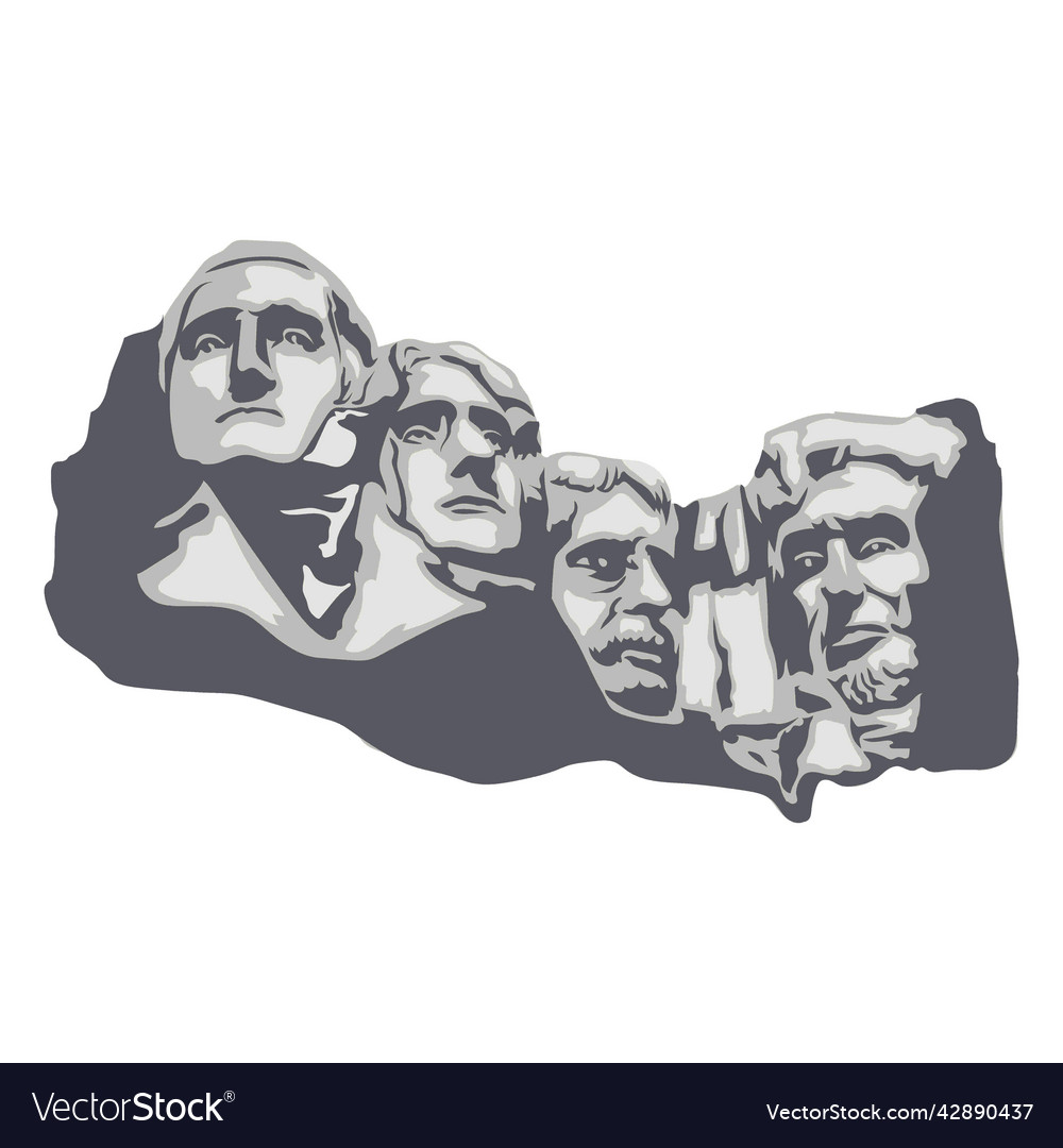 Mount rushmore american sculptures semi flat high Vector Image