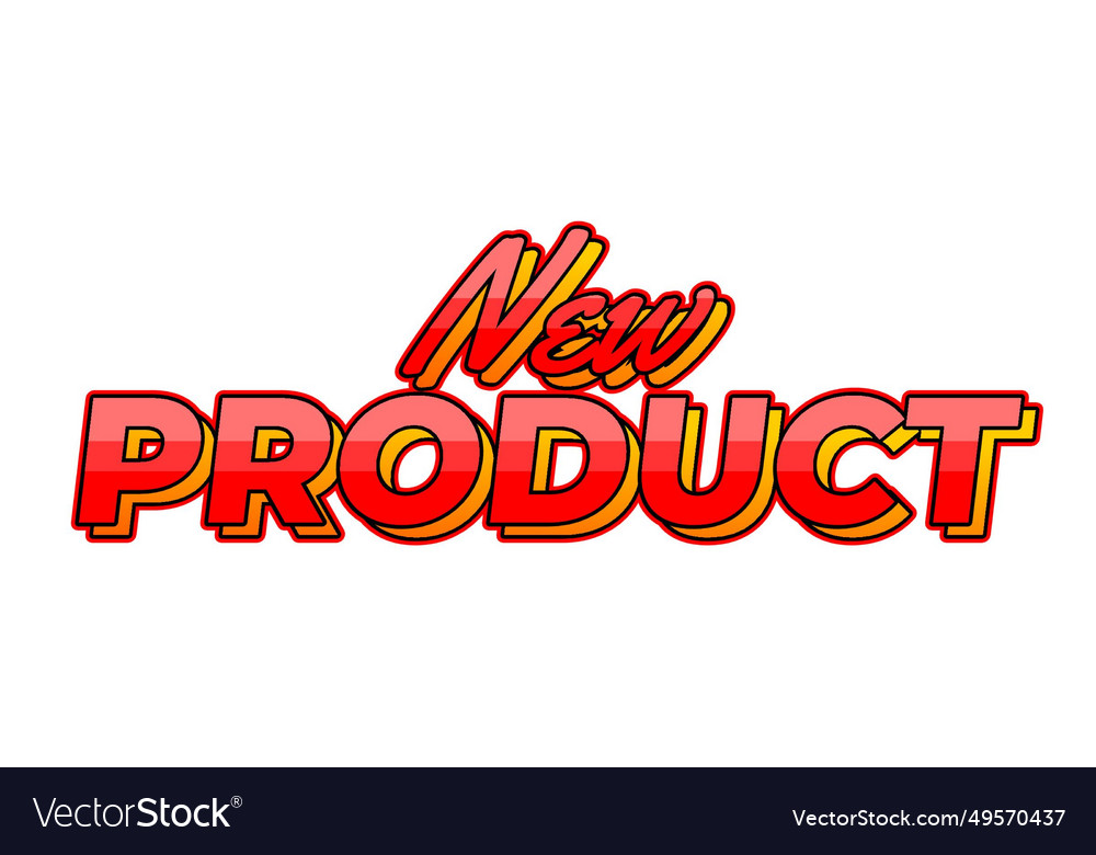 New product text effect in bright red color Vector Image