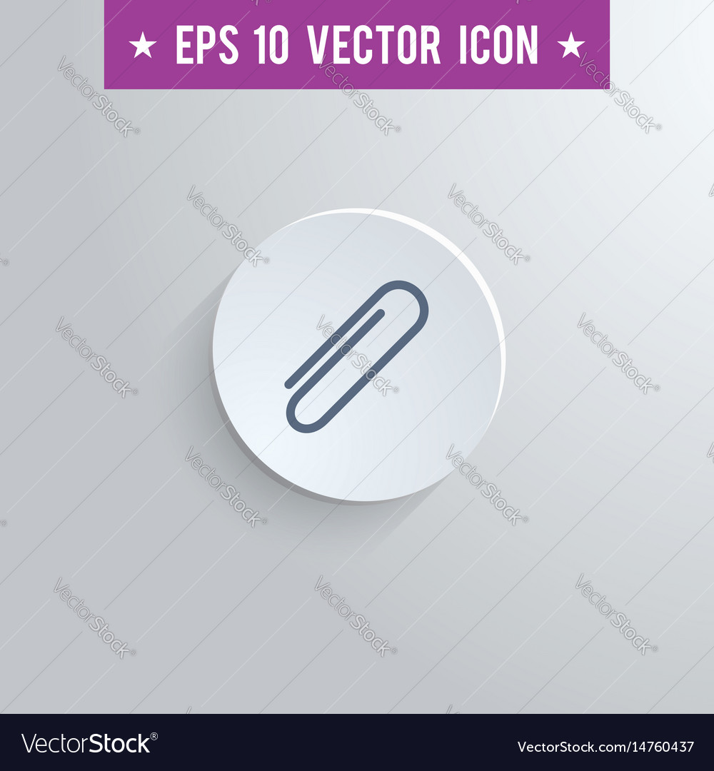 Paperclip symbol icon on gray shaded background Vector Image