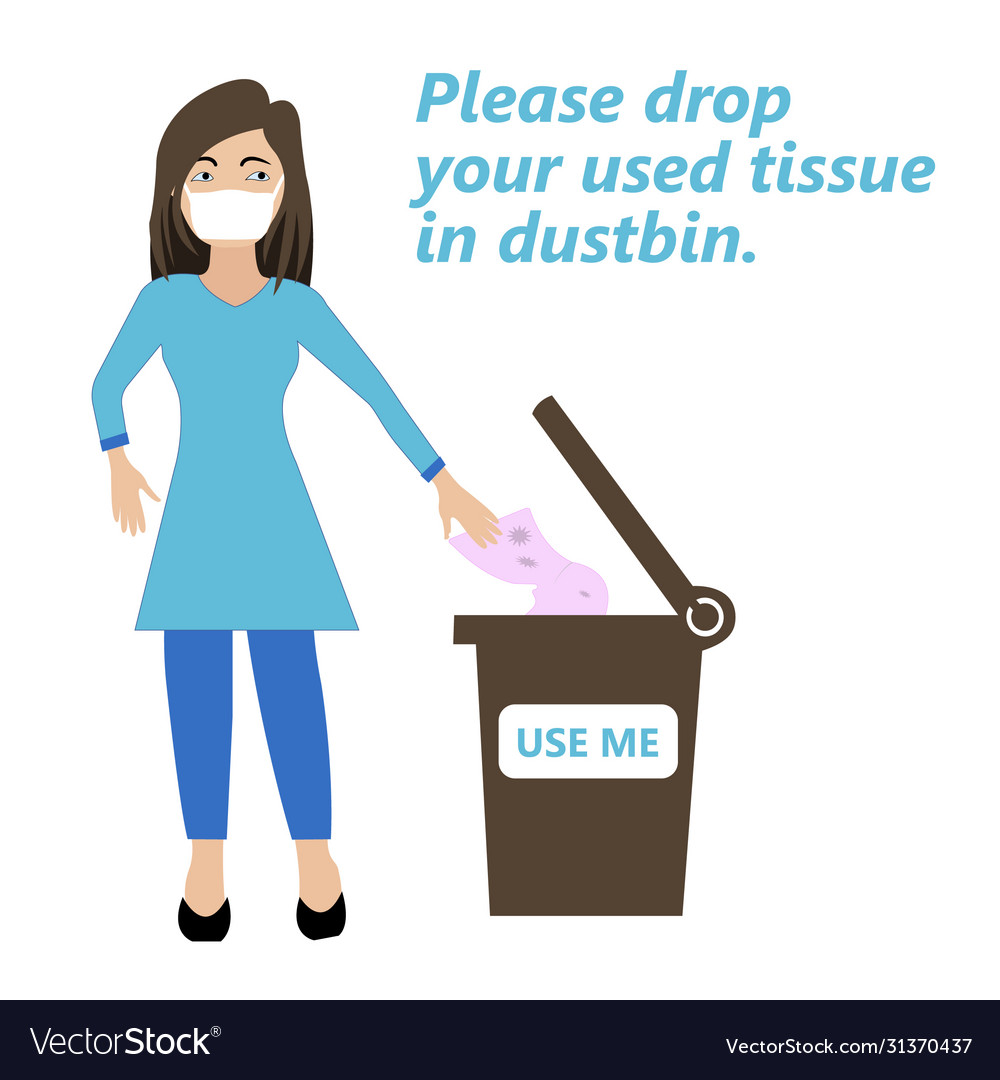 please-drop-your-used-tissue-in-dustbin-royalty-free-vector