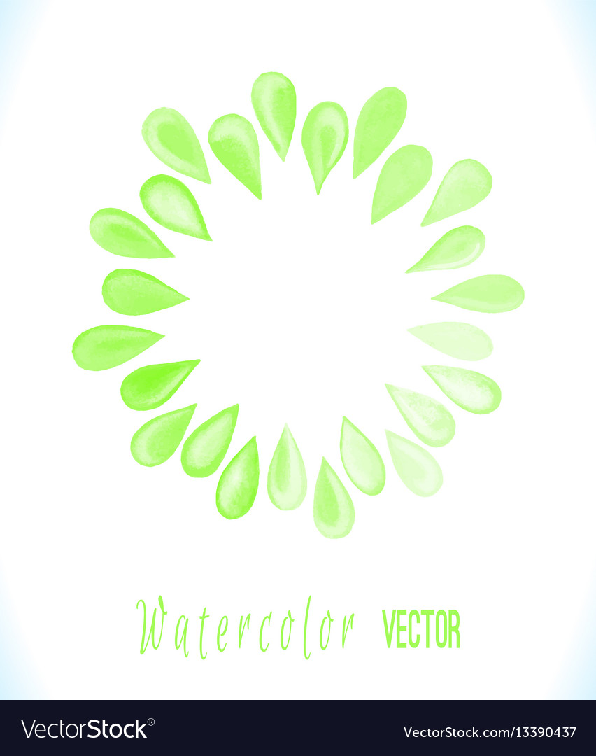 watercolor green painted circl