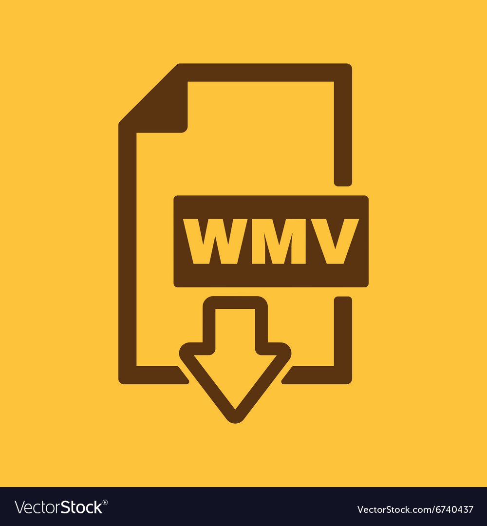 Wmv icon video file format symbol flat Royalty Free Vector