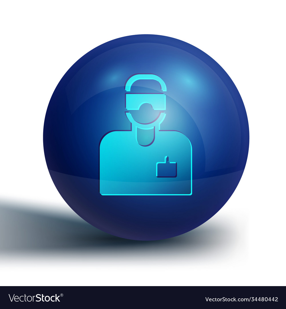 Blue laboratory assistant icon isolated on white Vector Image
