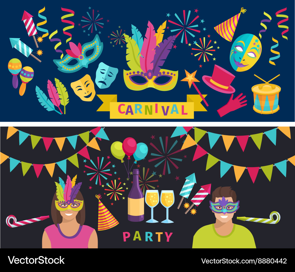 Carnival Elements Banner Royalty Free Vector Image