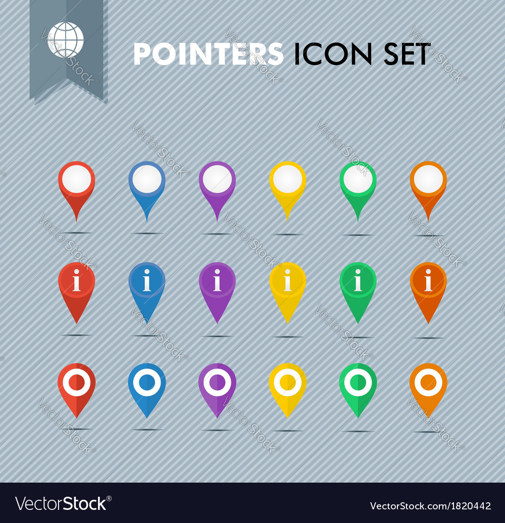 Pointers icons set eps10 file Royalty Free Vector Image