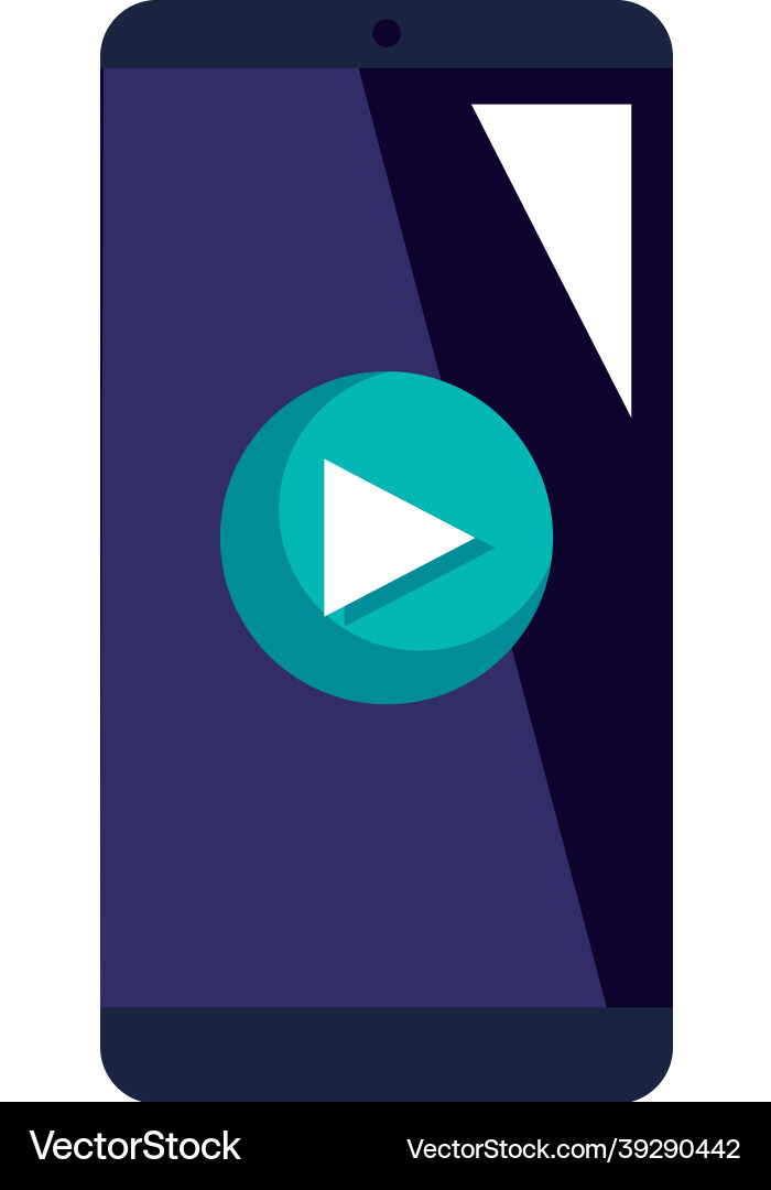Smartphone with play button Royalty Free Vector Image