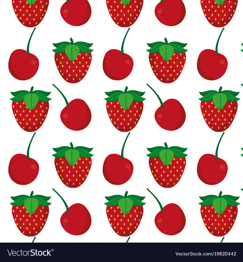 Strawberry and cherry design Royalty Free Vector Image