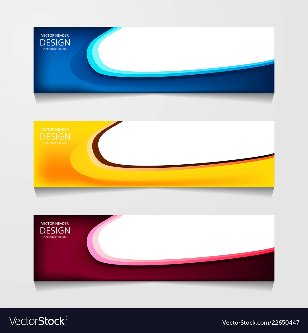 Abstract Design Banner Web Template With Three Vector Image