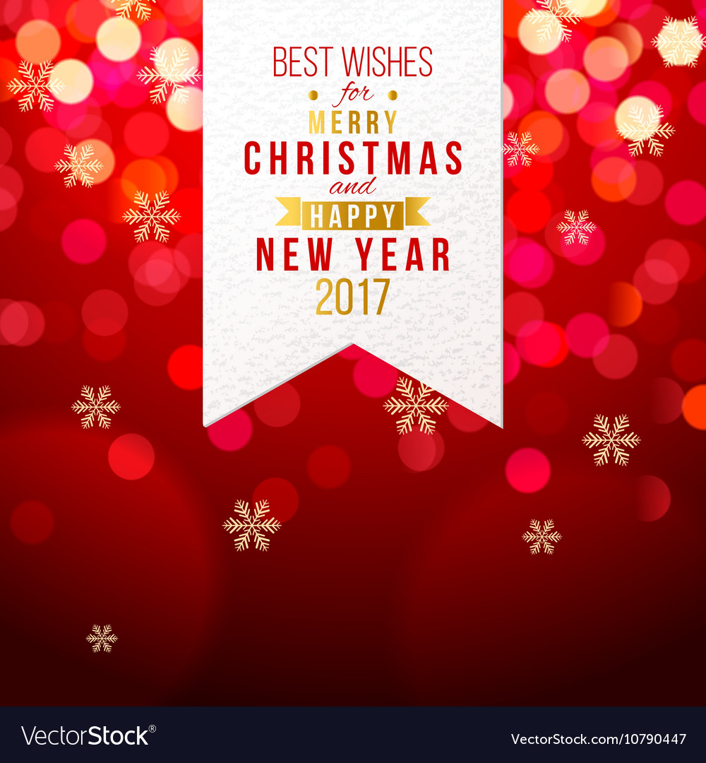 Christmas Card On Red Bokeh Background Royalty Free Vector