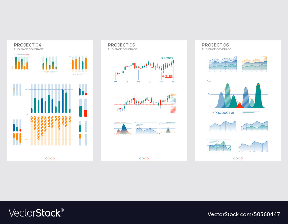 Design business elements charts in color finance Vector Image
