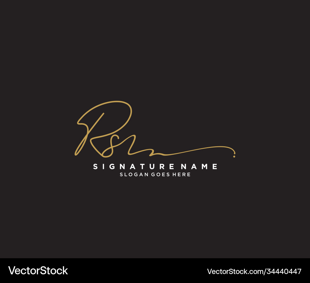 Letter rs signature logo template Royalty Free Vector Image
