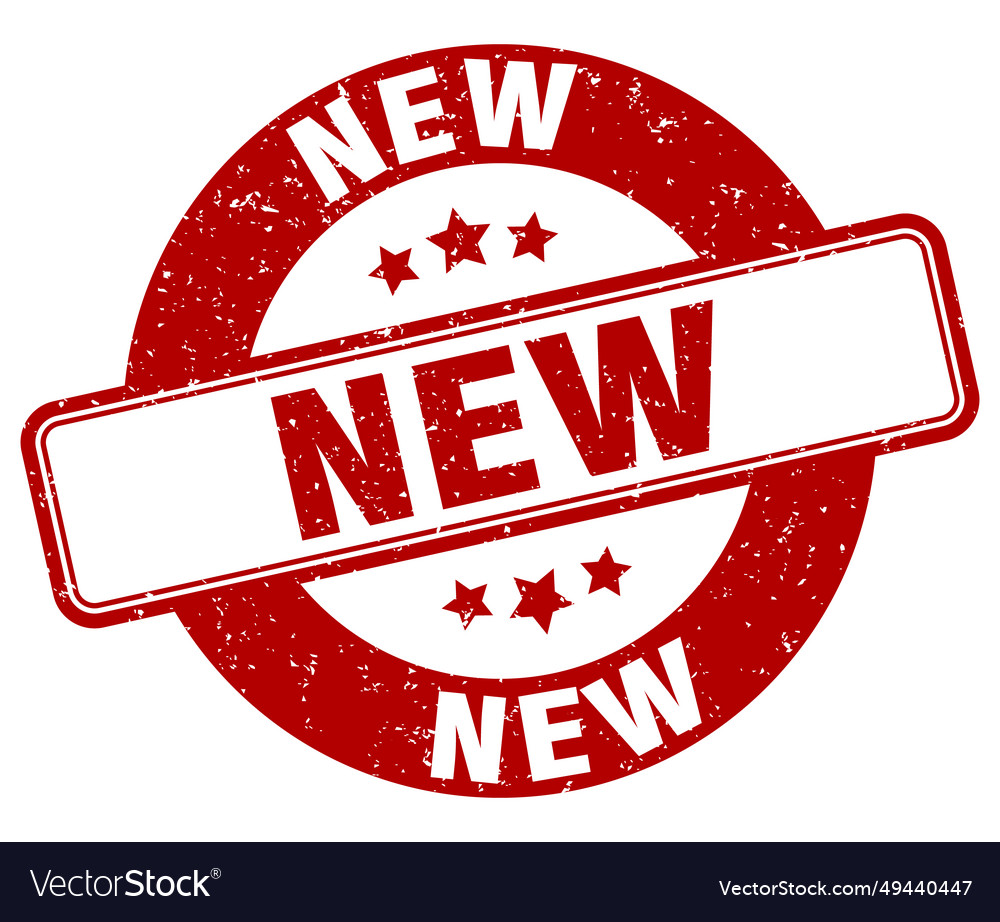 New Stamp Label Round Grunge Sign Royalty Free Vector Image