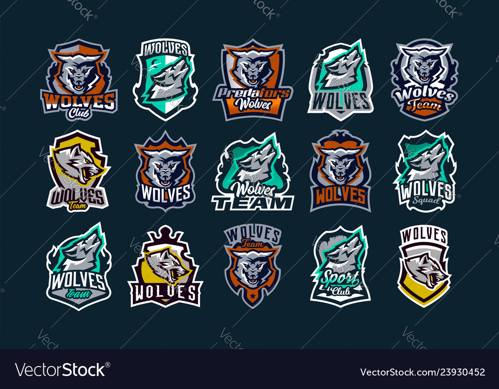 A large colorful collection of emblems logos Vector Image