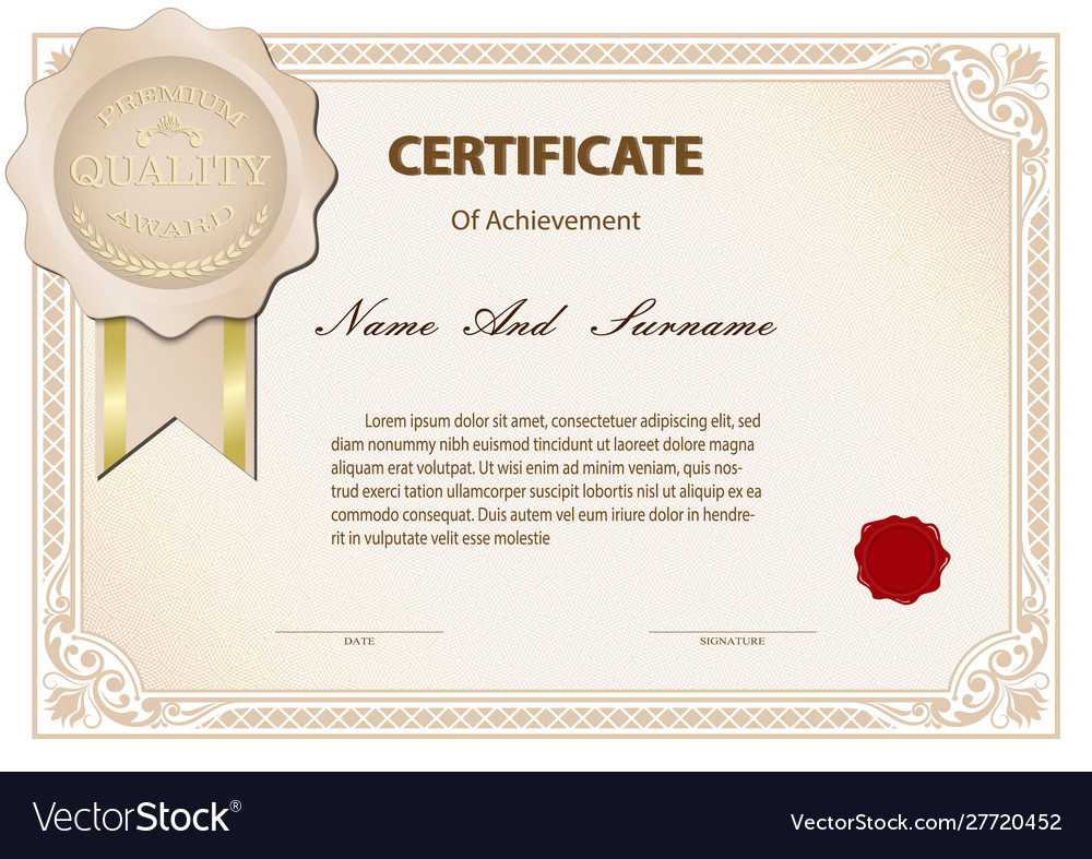 Certificate vintage Royalty Free Vector Image - VectorStock