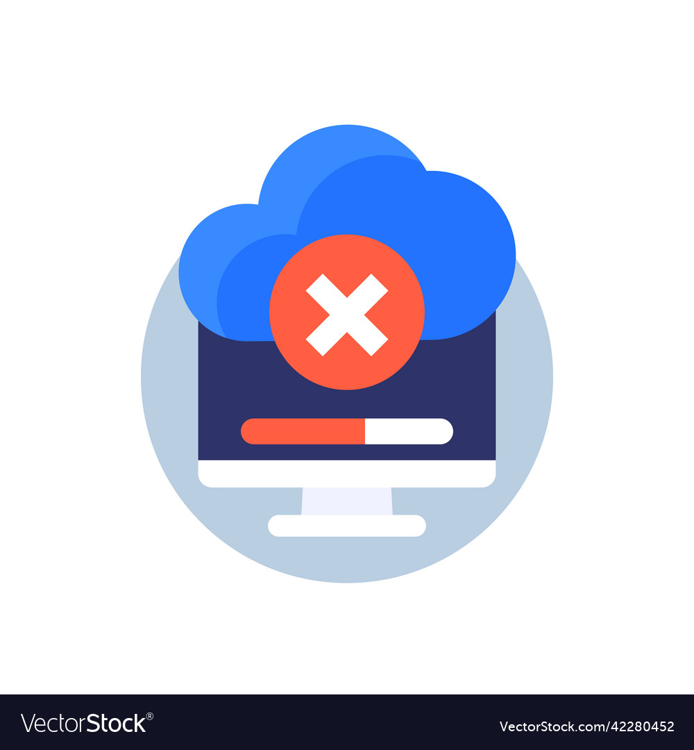 Delete data in cloud icon Royalty Free Vector Image