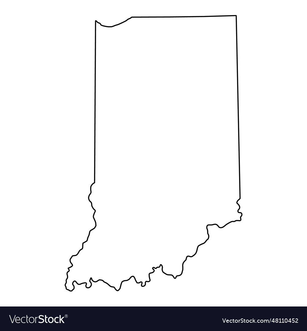 Indiana map shape united states of america flat Vector Image