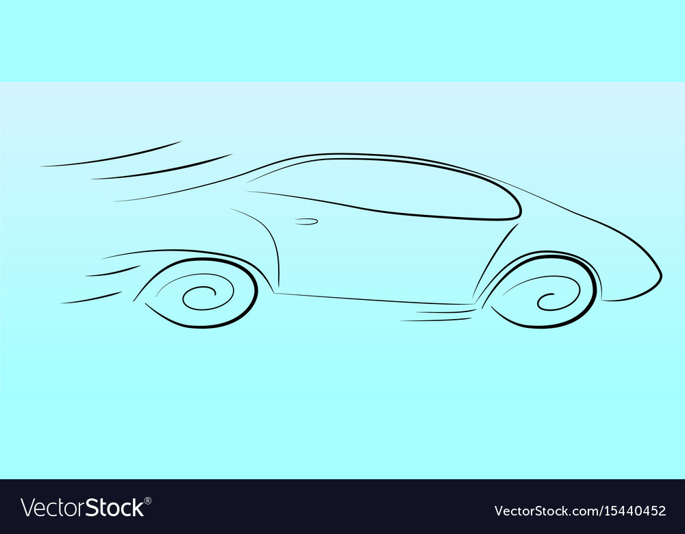 Silhouette a speeding car Royalty Free Vector Image