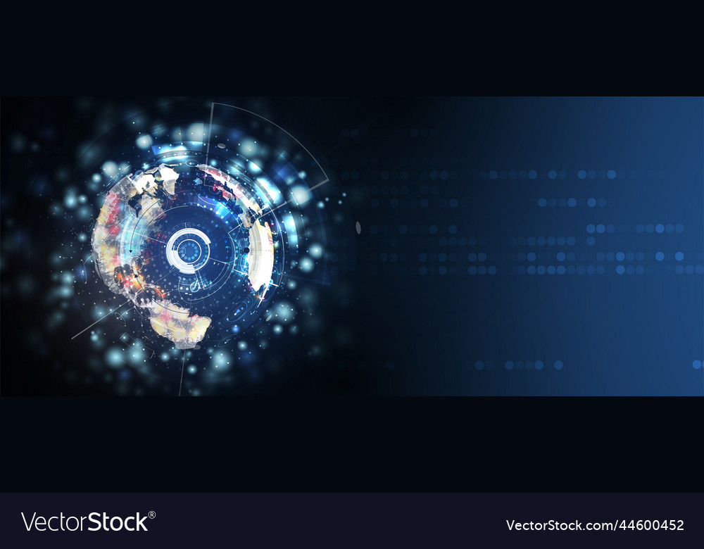 Technology data background idea of global Vector Image