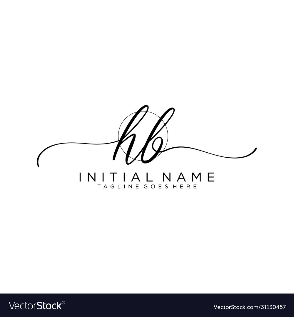 Hb initial handwriting logo with circle template Vector Image